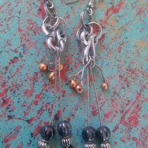 ABSTRACT MULTI METAL EARRINGS